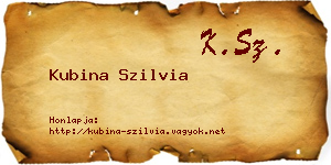 Kubina Szilvia névjegykártya