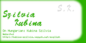 szilvia kubina business card